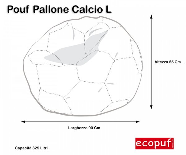 Pouf poltrona sacco palla da calcio in ecopelle taglia l