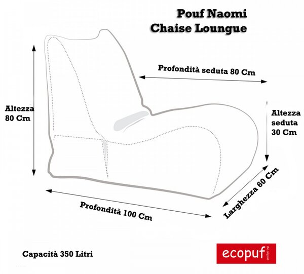 Cover pouf chaise longue naomi poliestere