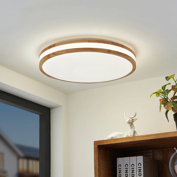 Lindby Plafoniera LED Emiva, sorgente luminosa centrata, CCT, legno