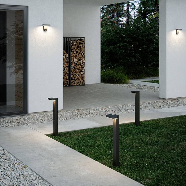 Nordlux Lampione a LED solare Rica Square, angolare Square, Nero, Metallo, Moderno, Lampade solari