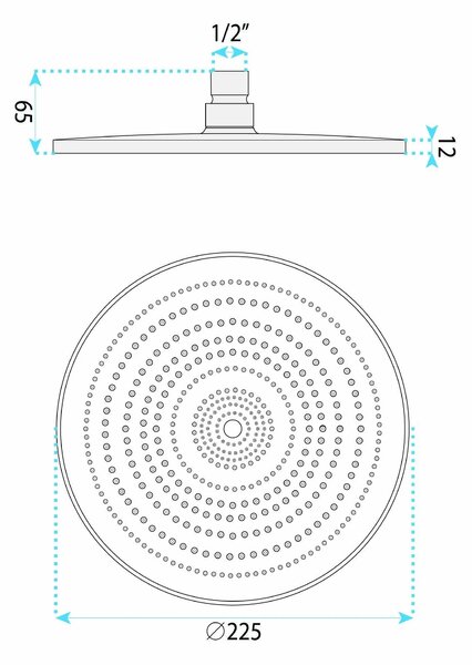 Soffione doccia rotondo REA JS-021 Gold