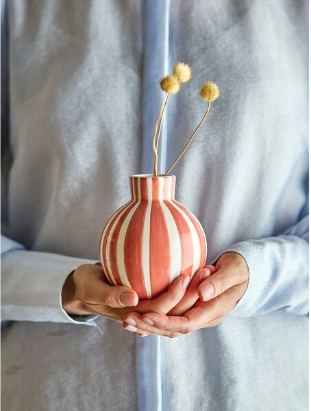 Vaso arancione in dolomite dipinto a mano (altezza totale 11 cm) Fian – Bloomingville