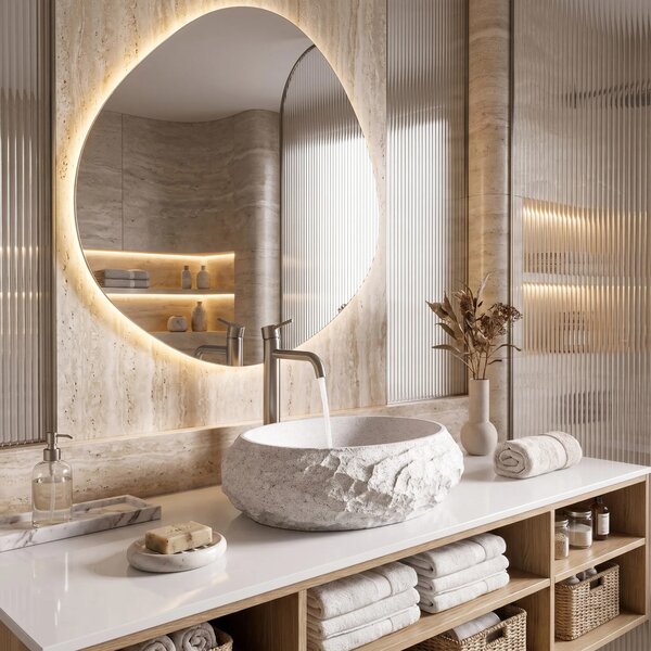 Lavabo da appoggio Rea Mika Cloudy