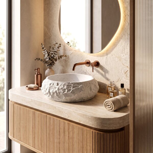 Lavabo da appoggio Rea Mika Cloudy