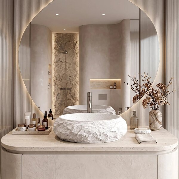 Lavabo da appoggio Rea Mika Cloudy