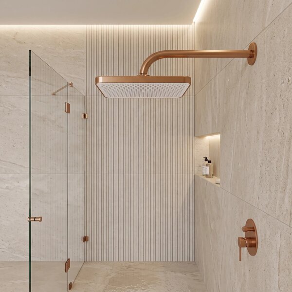 Soffione doccia rettangolare REA JS-032 Brushed Copper