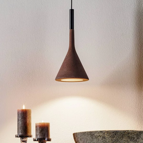 Foscarini Lampada a sospensione Aplomb, dimmerabile, Marrone / Ruggine, Cucina, calcestruzzo / cemento, Design, Lampada a sospensione