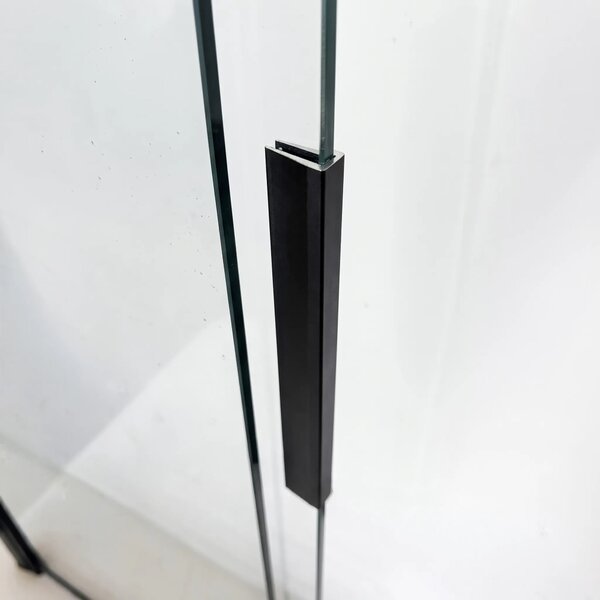 Schermo vasca scorrevole REA Dario Black 80