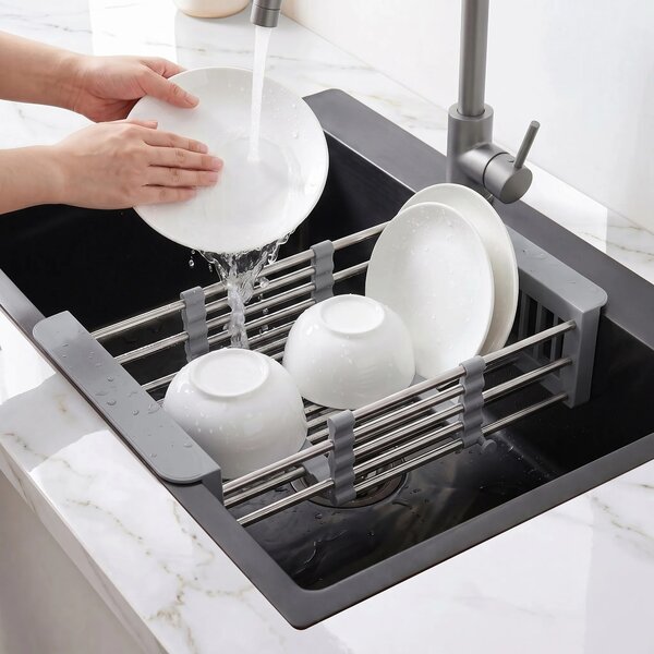 Lavello in acciaio con set di accessori 3 pz. REA Liam Black