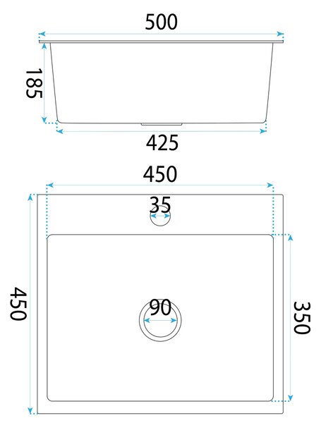 Lavello in acciaio con set di accessori 3 pz. REA Leo 50 Black