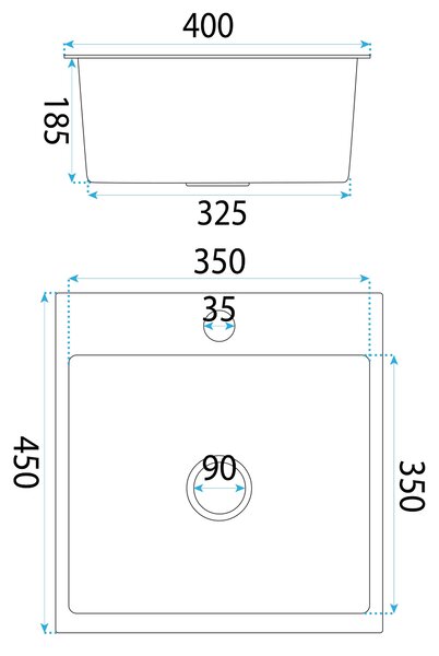 Lavello in acciaio con set di accessori 3 pz. REA Leo 40 Black