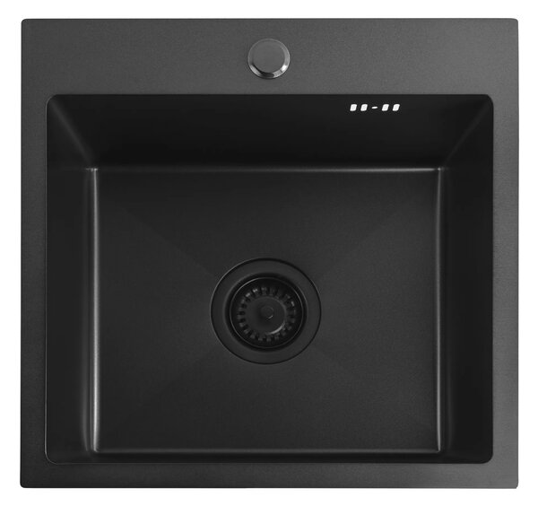 Lavello in acciaio con set di accessori 3 pz. REA Leo 40 Black