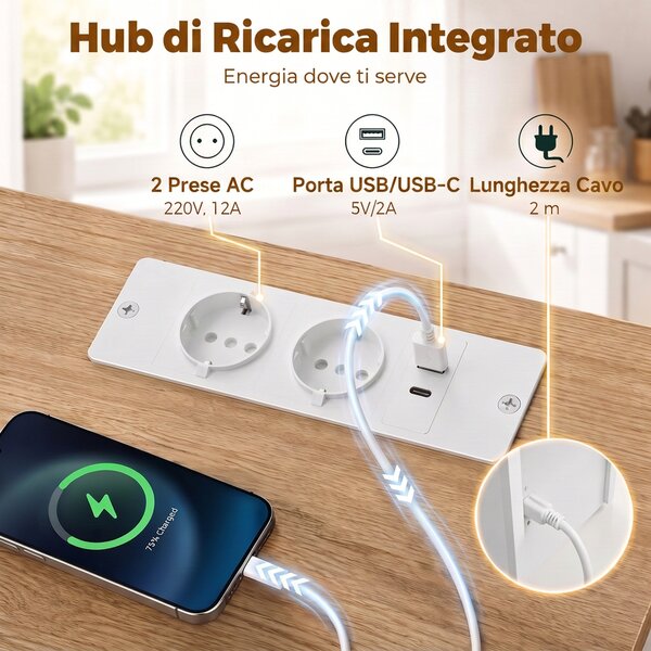 HOMCOM Carrello da Cucina con Presa di Corrente, Mobile con Ruote, Bianco | Aosom Italy