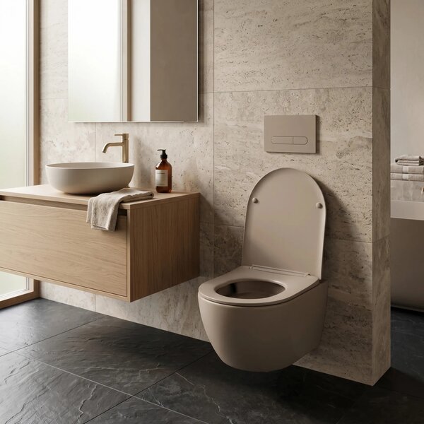 Vaso WC sospeso REA Carlo Mini Tornado Mocca Matt