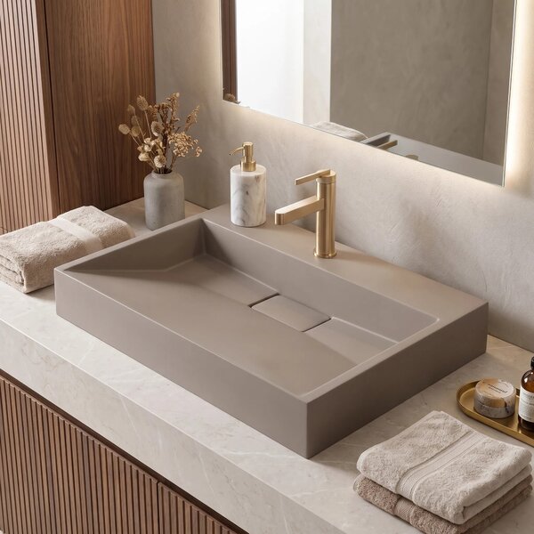 Lavabo in conglomerato Rea GOYA TAUPE 70CM