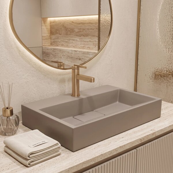 Lavabo in conglomerato Rea GOYA TAUPE 60CM