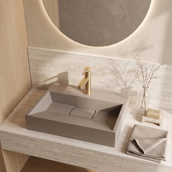 Lavabo in conglomerato Rea GOYA TAUPE 50CM