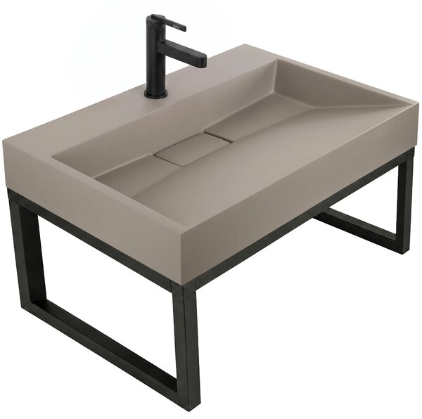 Lavabo in conglomerato Rea GOYA TAUPE 70CM + Supporto