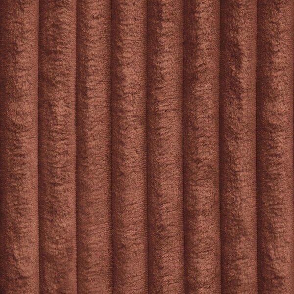 Divano angolare color terracotta allungabile/con contenitore (con penisola a sinistra/con chaise lounge) con rivestimento in velluto a coste Kona – Makamii