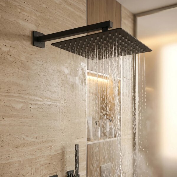 Soffione doccia quadrato REA JS-P015B 30cm Black