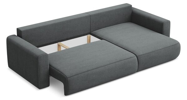 Divano angolare grigio scuro allungabile/con contenitore (con penisola a destra/con chaise lounge) Kapua – Makamii