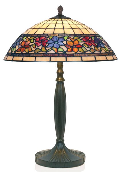 Artistar Lampada da tavolo Flora in stile Tiffany, aperta in basso, 62 cm