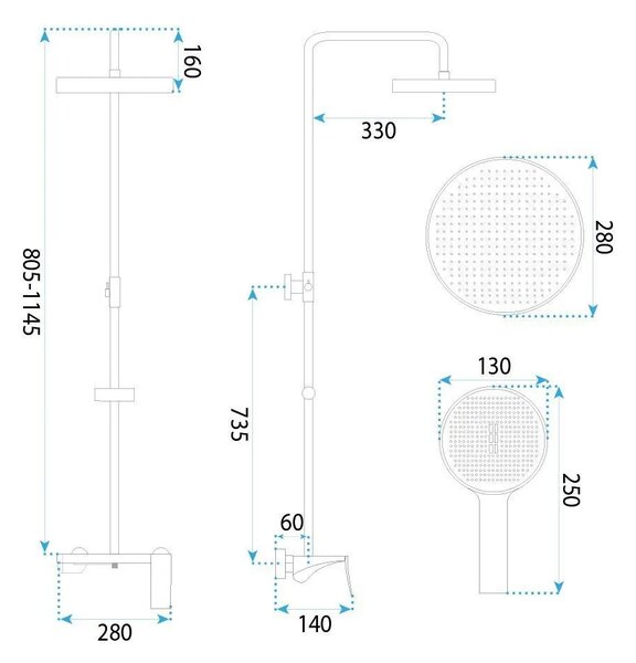 Set doccia Rea Vision Titan