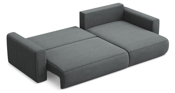 Divano angolare grigio scuro allungabile/con contenitore (con penisola a destra/con chaise lounge) Kapua – Makamii