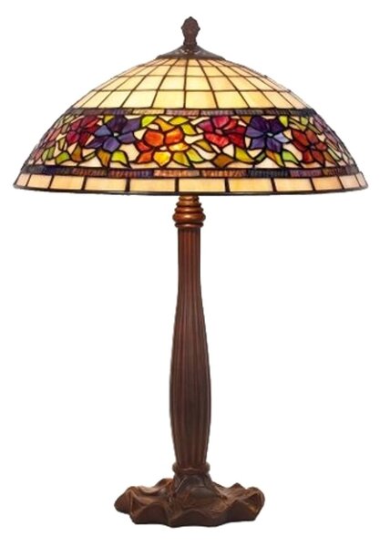 Artistar Lampada da tavolo Flora in stile Tiffany, aperta sul fondo, 64 cm