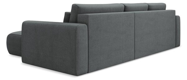 Divano angolare grigio scuro allungabile/con contenitore (con penisola a destra/con chaise lounge) Kapua – Makamii