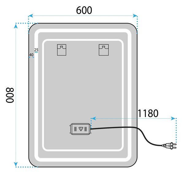 Specchio LED 60x80cm SAB-3436