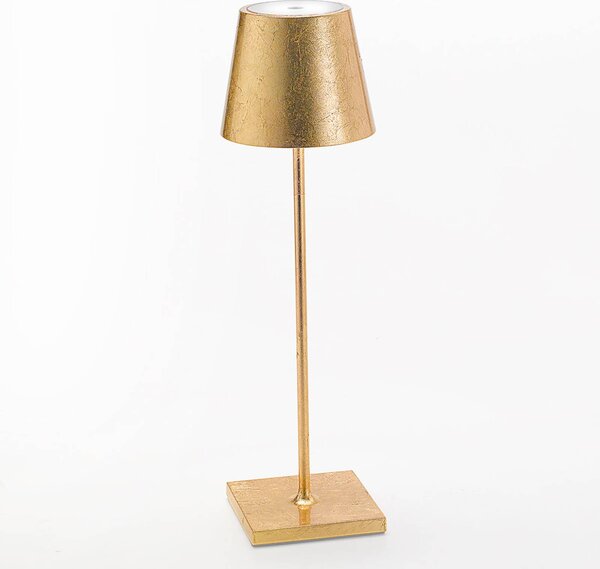 Zafferano Poldina lampada LED da tavolo a batteria oro