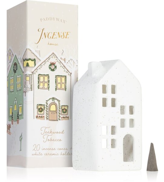 Paddywax Ceramic Village Teakwood Tobacco confezione regalo I