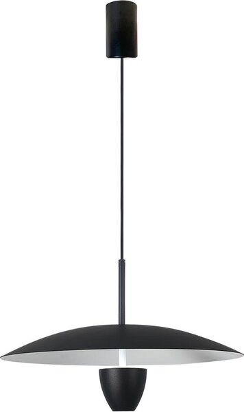 Lampada a sospensione Loft, cupola piatta nera, Ø30cm, LED a colori variabili, 8W, UFO Light Prestige
