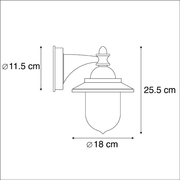 Smart lampada da parete per esterni grigio scuro con Wifi ST64 - Oxford