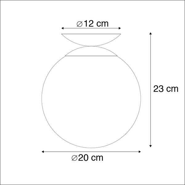 Lampada da soffitto intelligente in ottone con vetro blu oceano incl. Wi-Fi ST64 - Pallon