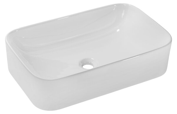 Lavabo da appoggio in Vetroceramica 61 x 38 cm, bianco lucido, rettangolare