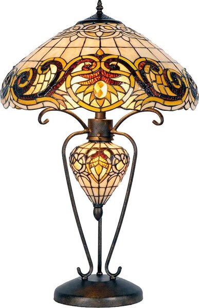Lampada da tavolo Tiffany Clayre & Eef Ø 46x76 cm vetro giallo