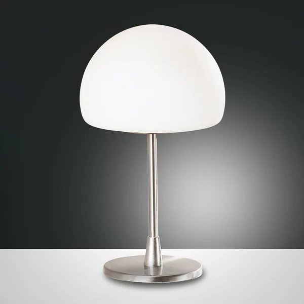 Fabas Luce Lampada da tavolo Gaia, dimmerabile, Cromo / Argento, Camera da letto, Vetro, Moderno, Lampada da tavolo