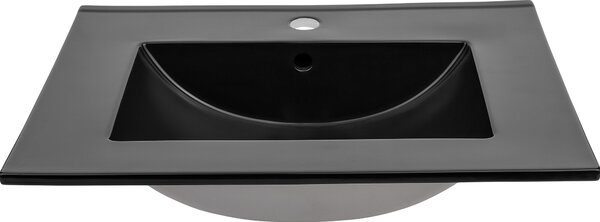 Lavabo da incasso in Vetroceramica 61 x 46 cm, nero opaco, rettangolare