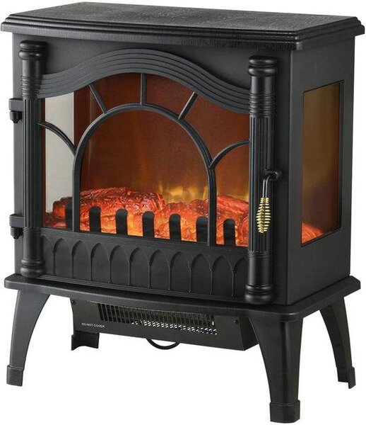 Camino elettrico da incasso - Stufa portatile - Riscaldamento efficiente - Camino elettrico aperto portatile - 1000 W/2000 W - Nero intenso