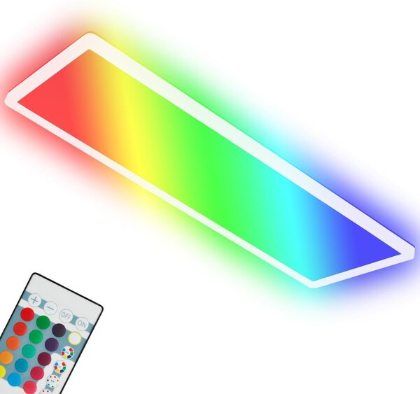 Briloner Leuchten ? Lampada da soffitto ultrapiatta RGBW, lampada da soffitto a LED con retroilluminazione, bianco neutro, pannello LED, cambio colore, dimmerabile, telecomando, bianco