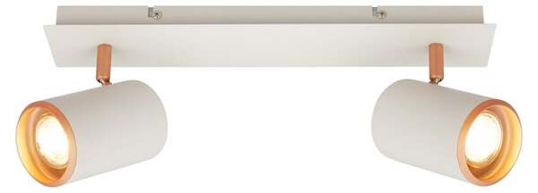 Briloner ERA Plafoniera, orientabile, attacco GU10, 2 luci, grigio chiaro-caffè, 40 x 14 cm