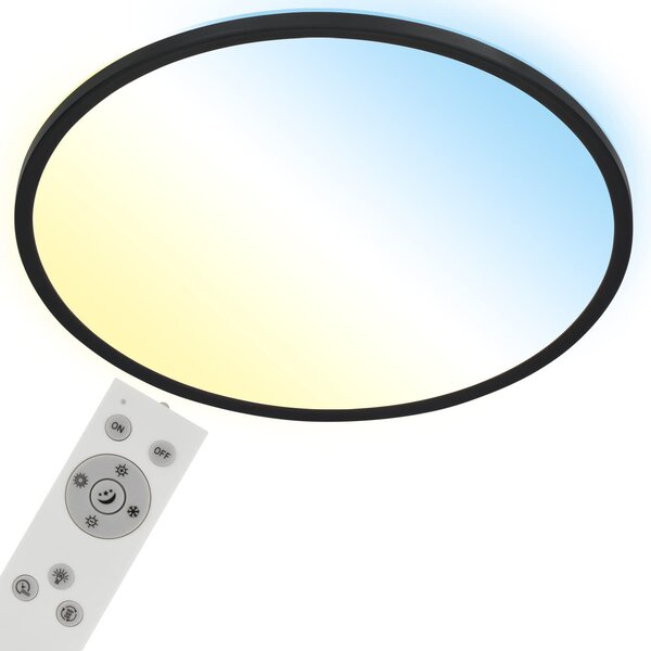 BRILONER - Lampada da soffitto a LED CCT, lampada da soffitto a LED retroilluminata, ultra piatta, dimmerabile, controllo remoto, bianco caldo, bianco neutro, bianco freddo, 480x30mm