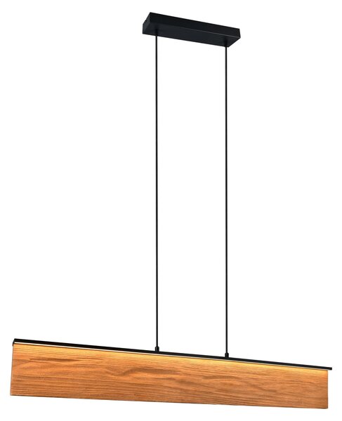 Lampada a sospensione LED, legno, touch dimmer, regolabile in altezza, L 110 cm