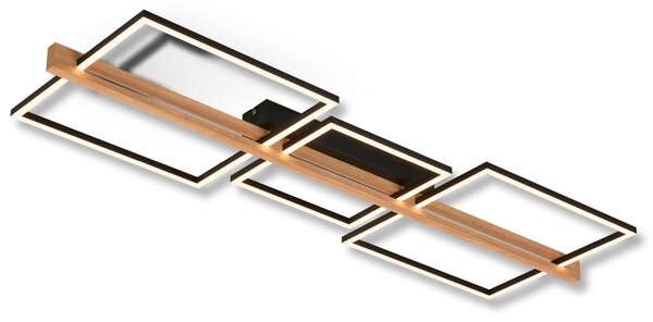 Briloner Moldura Lampada da soffitto a LED, dimmerabile, funzione memoria, legno nero