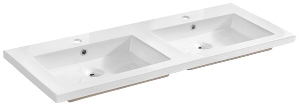 Lavabo da incasso in Vetroceramica 121 x 46 cm, bianco lucido, rettangolare