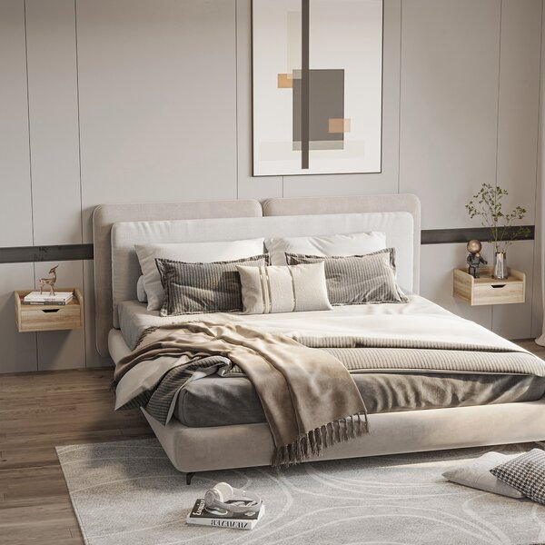 Comodini HOMCOM Set 2 - Con 2 Cassetti - Design Rovere - Per Camera Da Letto