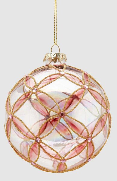 EDG - Enzo de Gasperi Addobbi natalizi palla per albero di natale in vetro Rosa