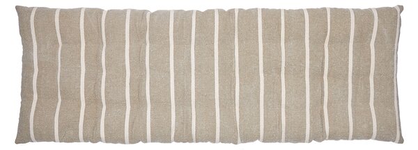 Cuscino per panca Margarida 100% cotone beige con stampa a righe bianche 40 x 120 cm